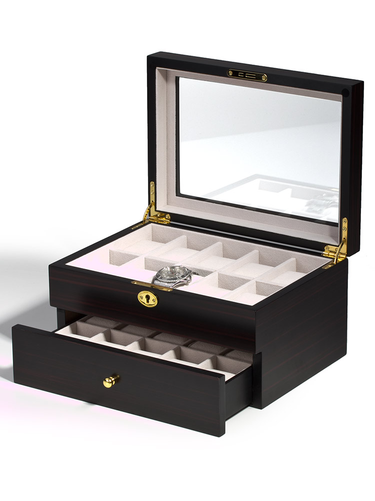 Rothenschild Watch Box RS-1672-20E for 20 Watches Ebony