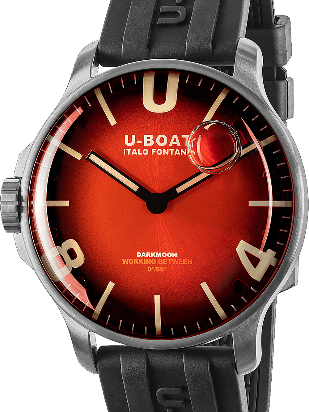 U-Boat 8701/B Darkmoon Red SS Soleil 44mm 5ATM