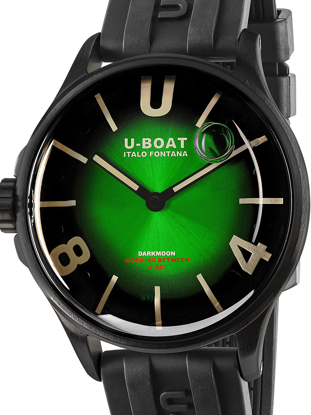 U-Boat 9503 Darkmoon Green PVD Soleil Mens Watch 40mm 5ATM