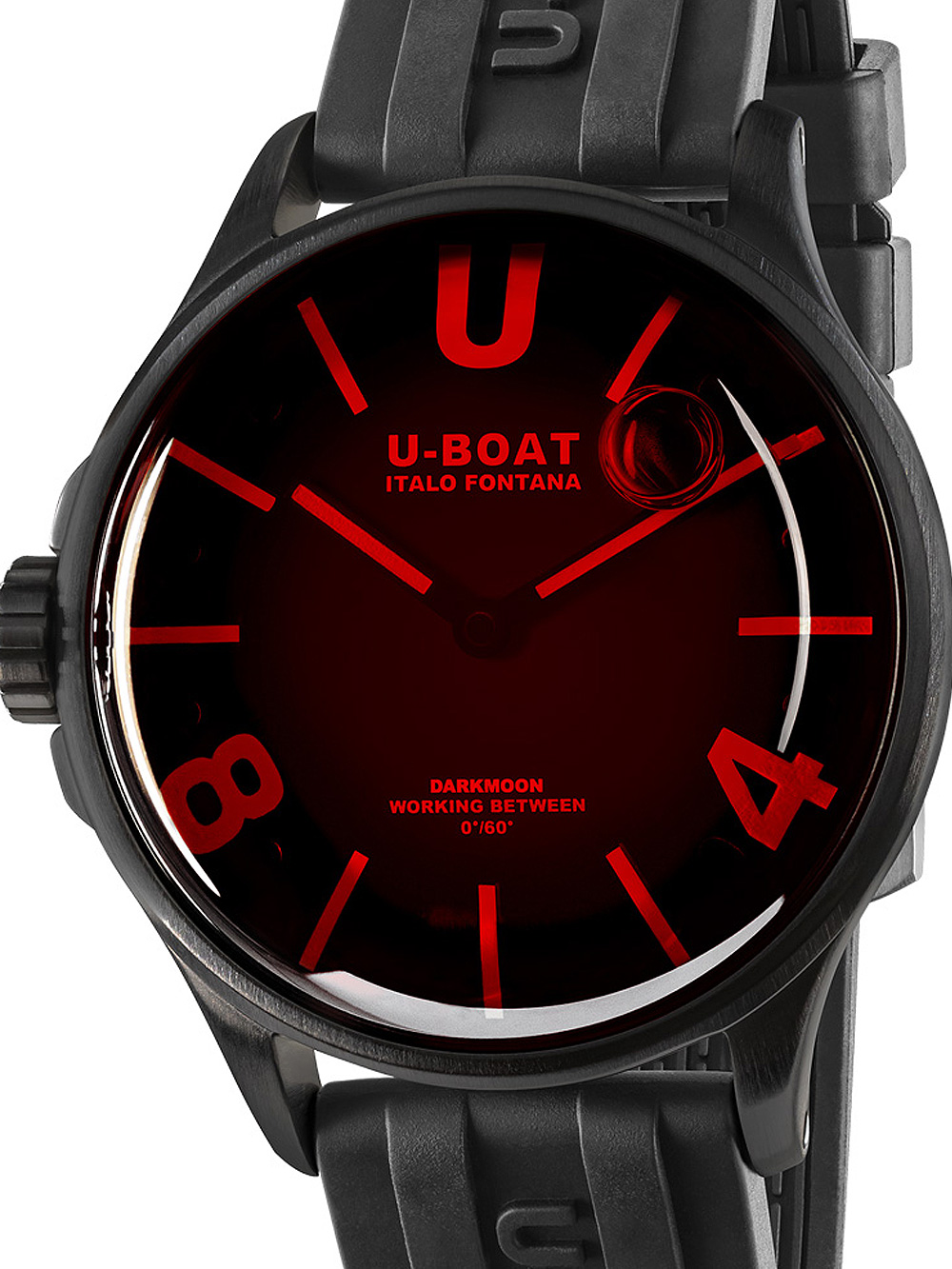 U-Boat 9306 Darkmoon Red Glass PVD Mens Watch 40mm 5ATM