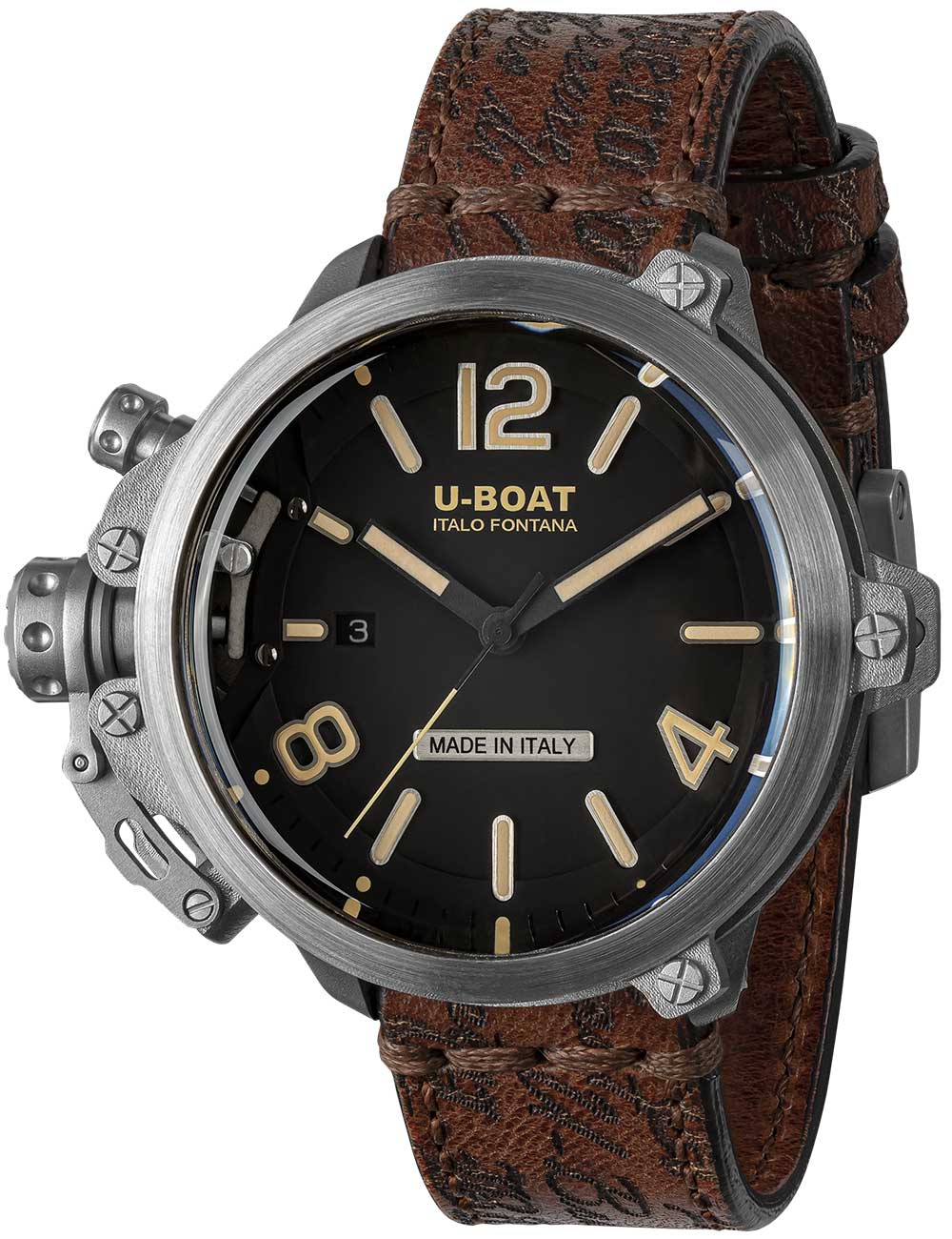 U-Boat 8807 Capsule 50 mm SS BK BE Automatic Mens Watch 10ATM