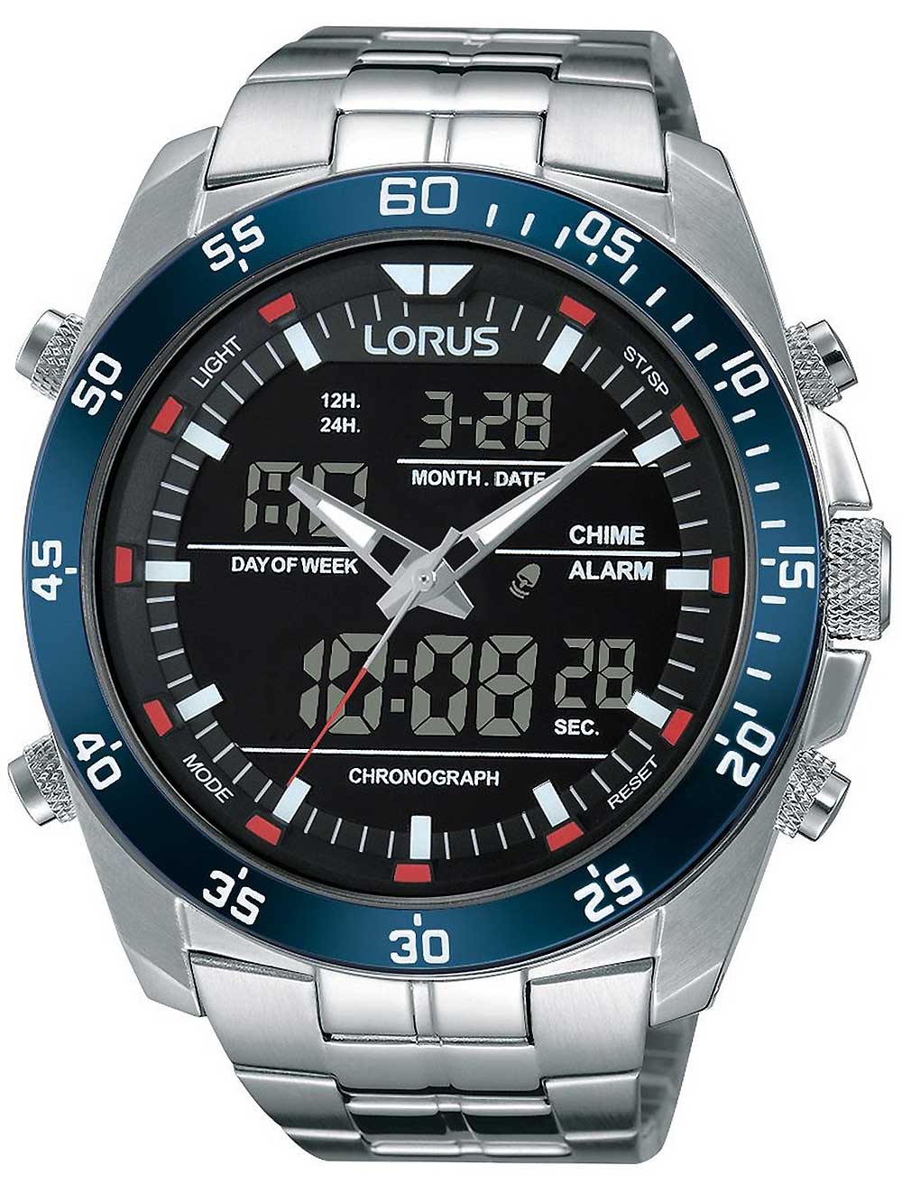 Lorus RW623AX9 Analog-Digital Alarm Chronograph 46mm 10 ATM