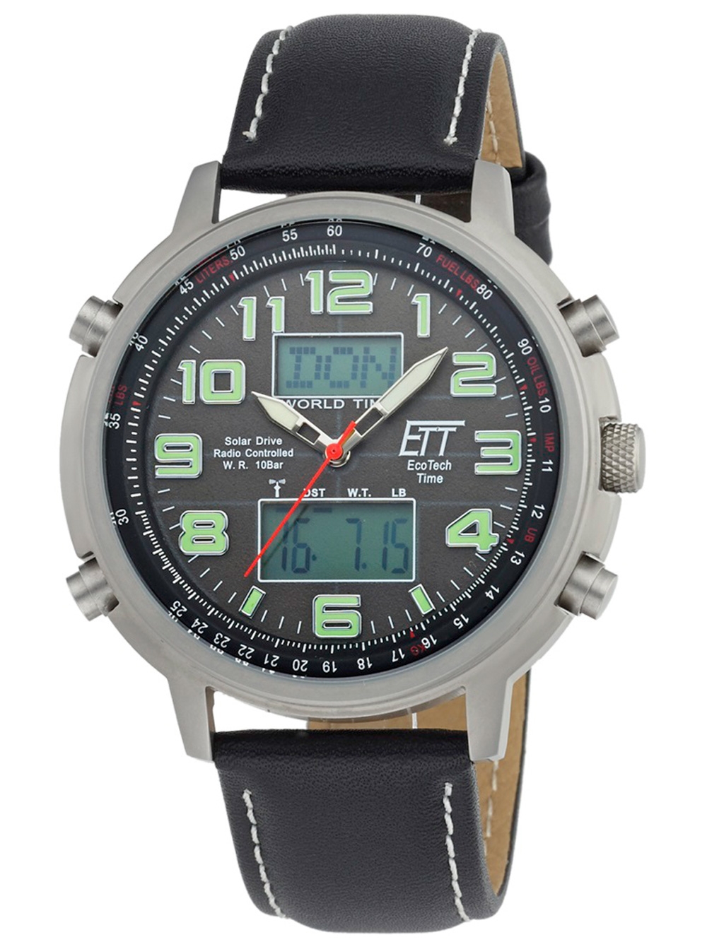 ETT EGS-11301-22L Solar Drive Radio Controlled Hunter II Chrono 48mm 10ATM