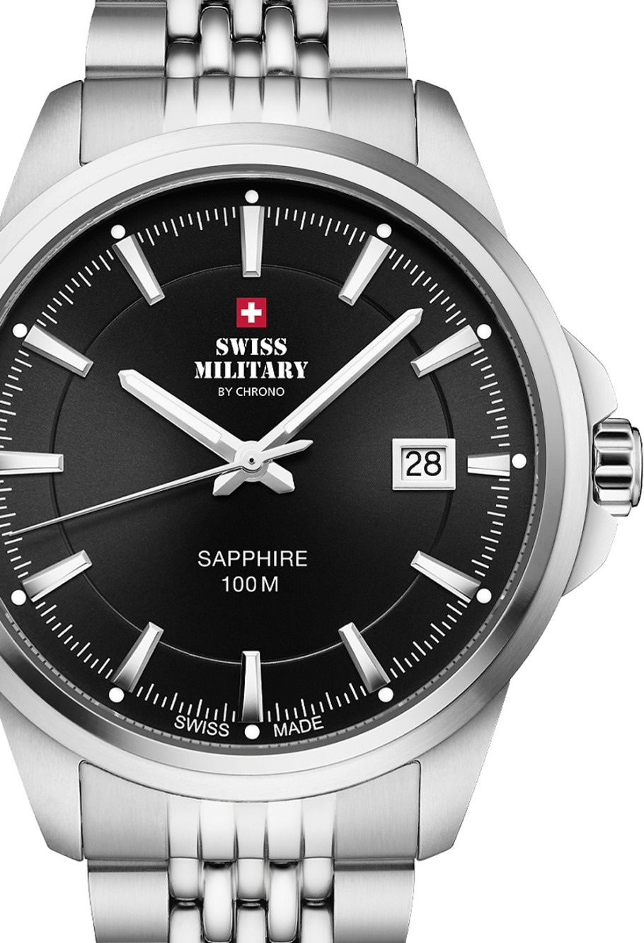 Swiss Military SM34104.01 Mens Watch Classic Sapphire Glas 40mm 10ATM