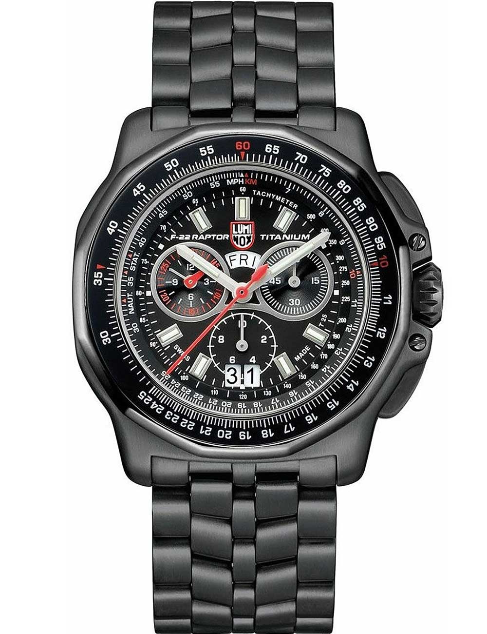 Luminox XA.9272 Mens Watch F-22 Raptor Titanium Chronograph 44mm 200M