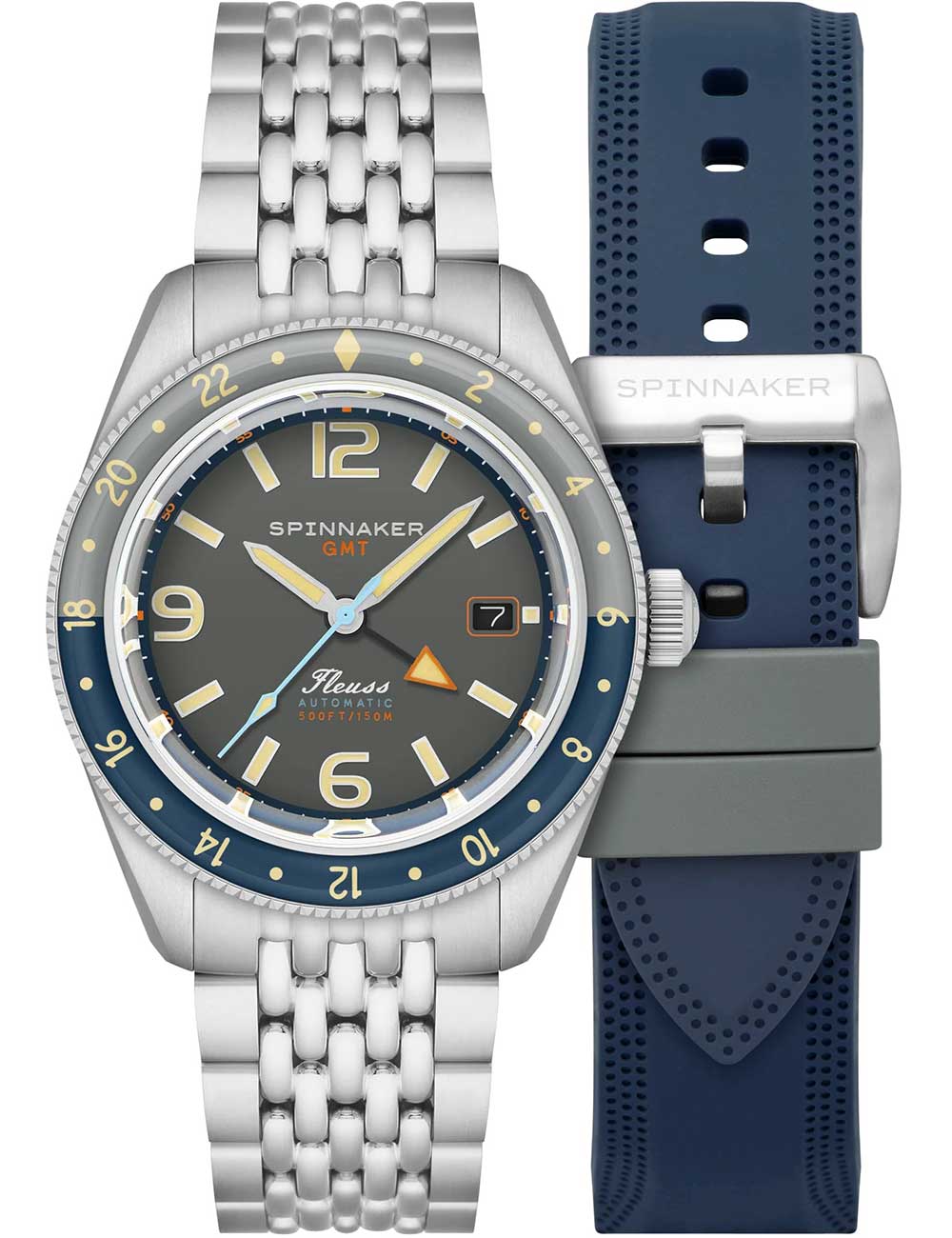 Spinnaker SP-5120-11 Mens Watch Fleuss GMT Automatic Set 43mm 15ATM