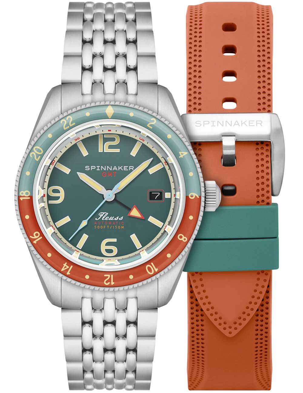 Spinnaker SP-5120-33 Mens Watch Fleuss GMT Automatic Set 43mm 15ATM