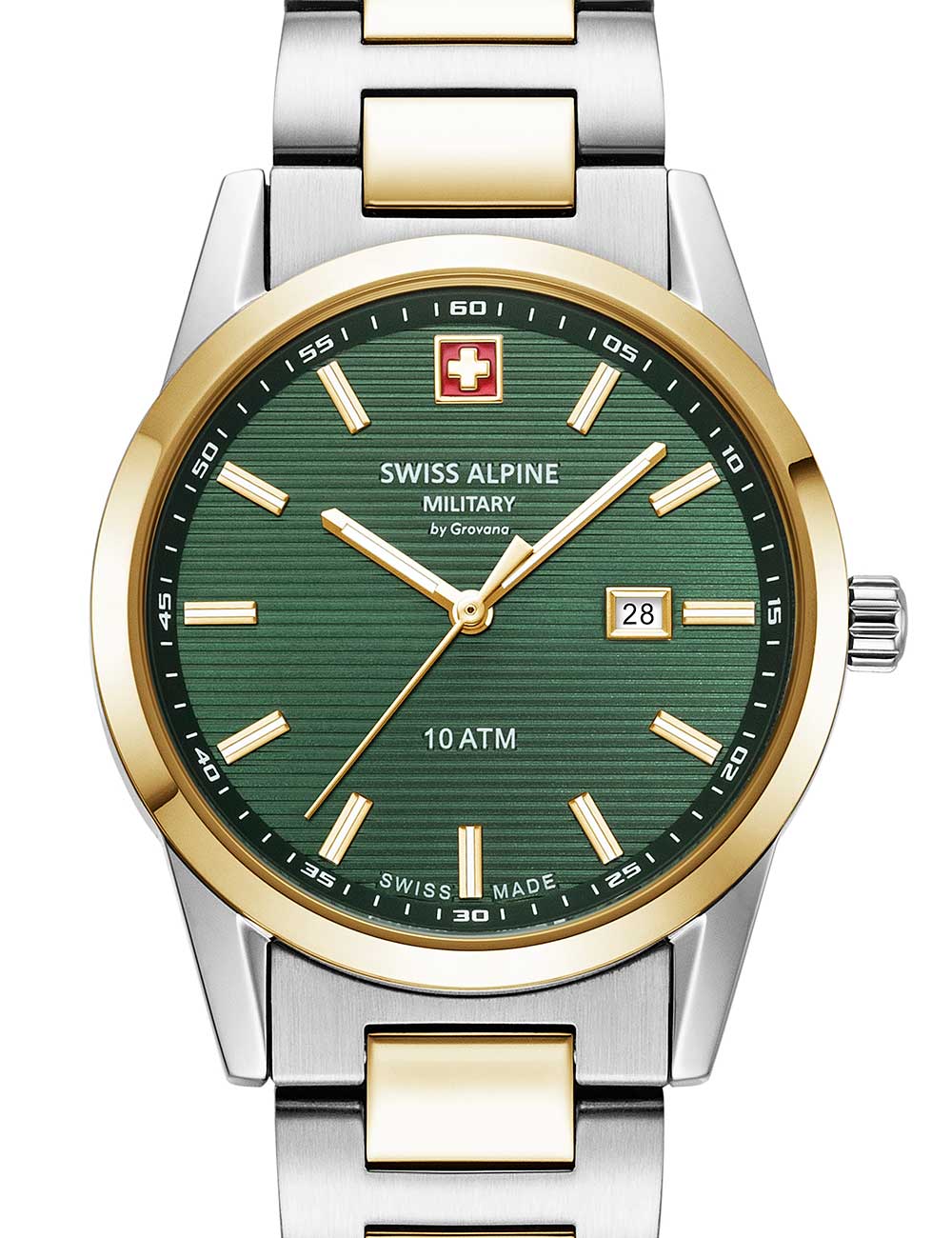 Swiss Alpine Military 7767.1144 Ladies Watch Argos two tone green 34mm 10ATM