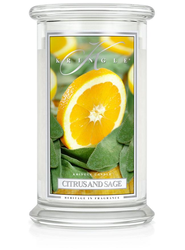 Kringle Candle CITRUS & SAGE vonná sviečka veľká 2-knôtová (624 g)