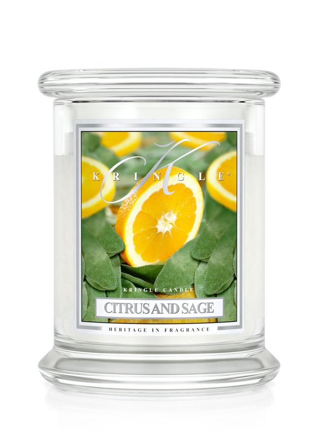 Kringle Candle CITRUS & SAGE vonná sviečka stredná 2-knôtová (411 g)