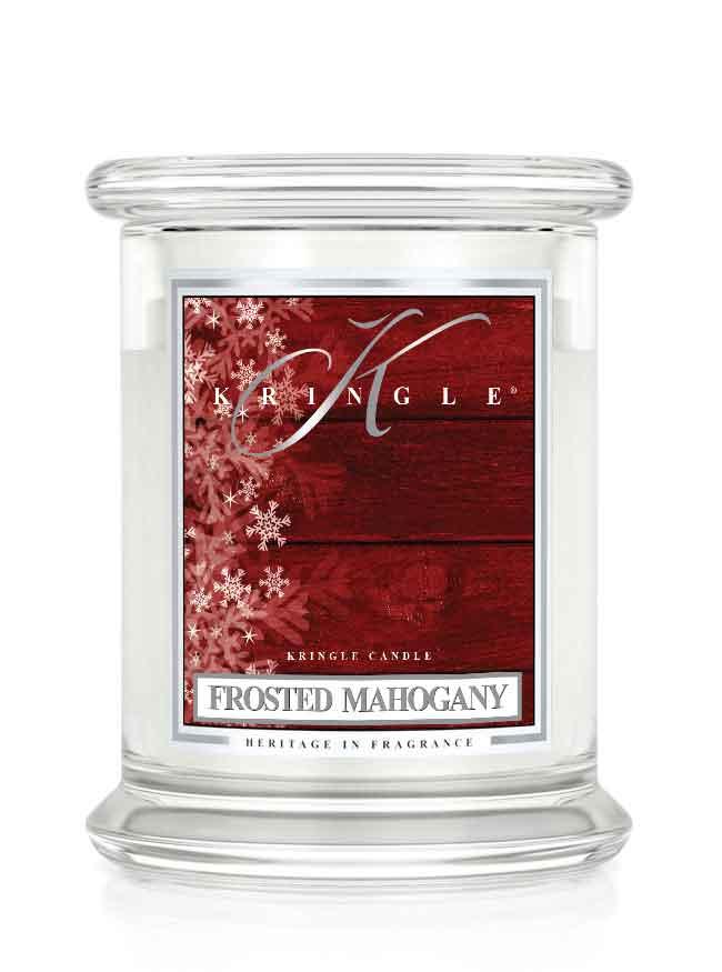 Kringle Candle Frosted Mahogany vonná sviečka stredná 2-knôtová (411 g)