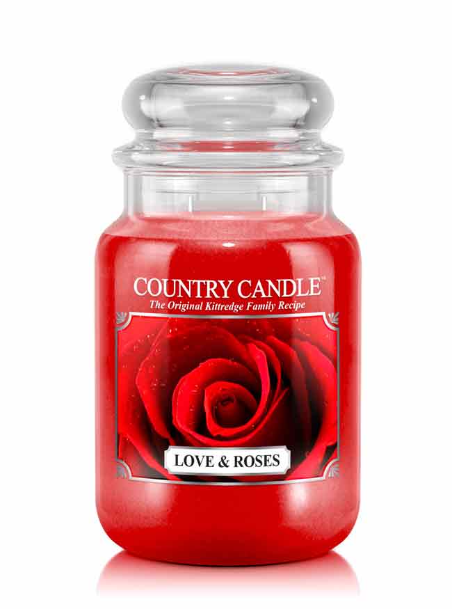 Country Candle Love & Roses vonná sviečka veľká 2-knôtová (652 g)