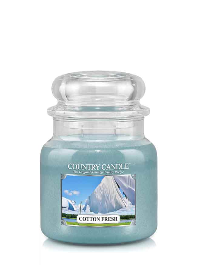 Country Candle Cotton Fresh vonná sviečka stredná 2-knôtová (453 g)