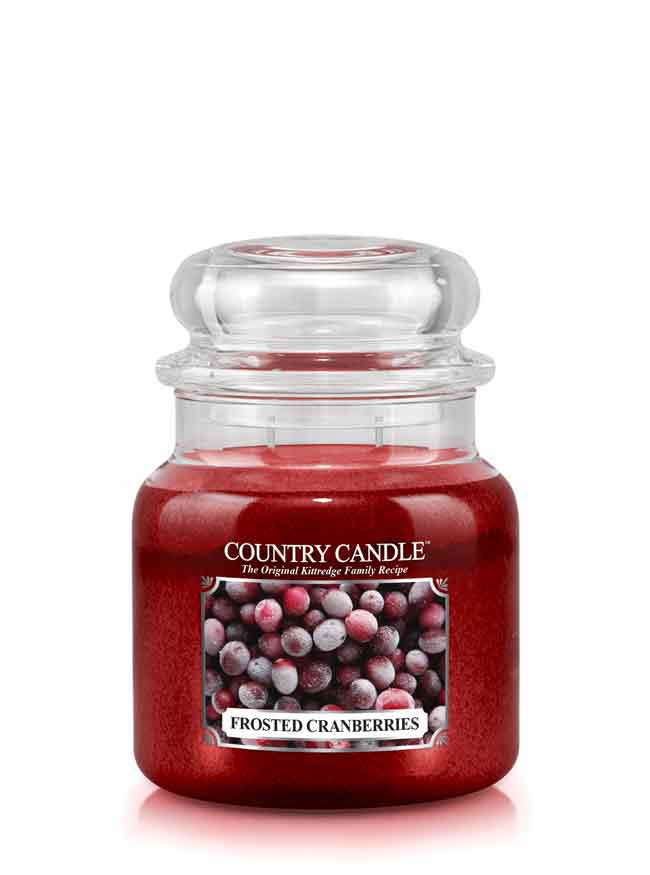 Country Candle Frosted Cranberries vonná sviečka stredná 2-knôtová (453 g)