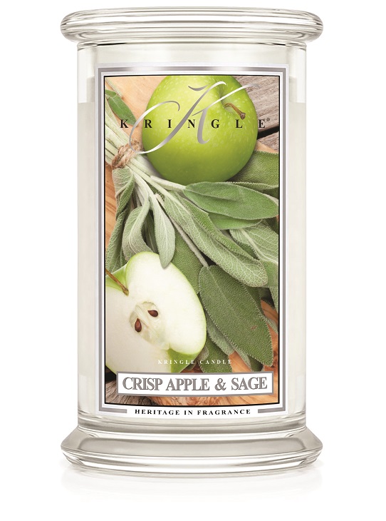 Kringle Candle Crisp Apple & Sage vonná sviečka veľká 2-knôtová (624 g)