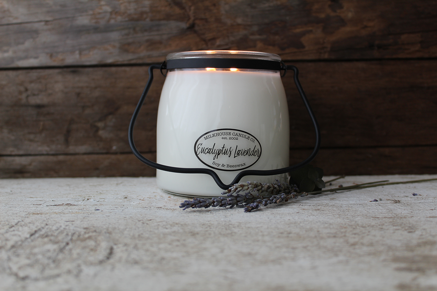 MILKHOUSE CANDLE Eucalyptus Lavender vonná sviečka BUTTER JAR 2-knôtová (454 g)