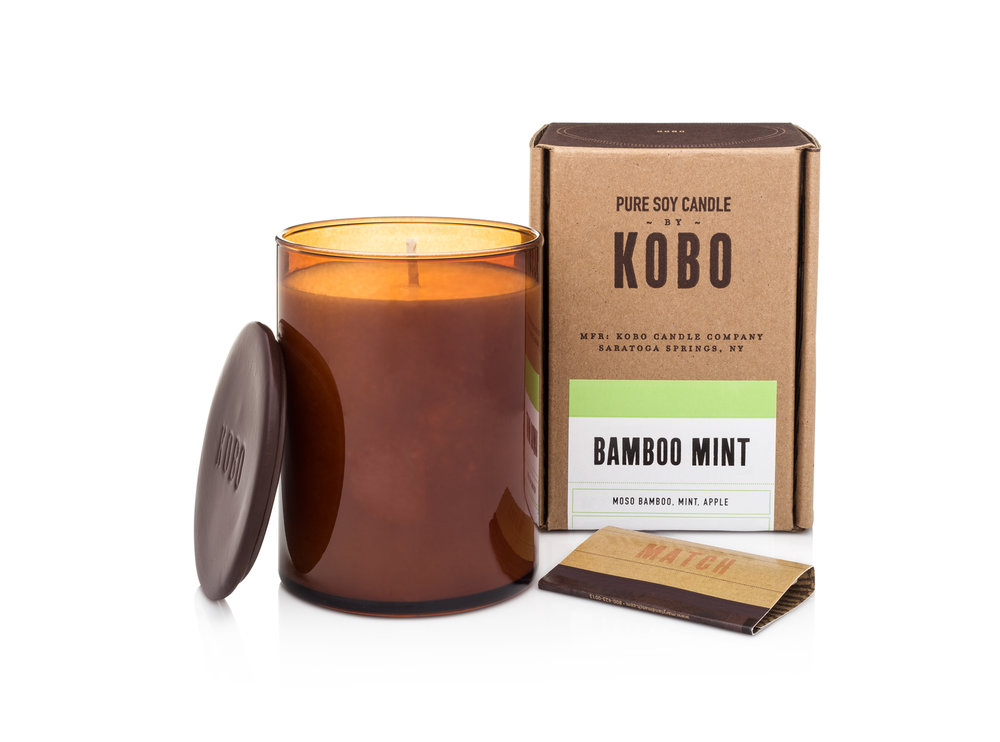 KOBO Woodblock Candle Bamboo Mint vonná sviečka (15oz / 425g)