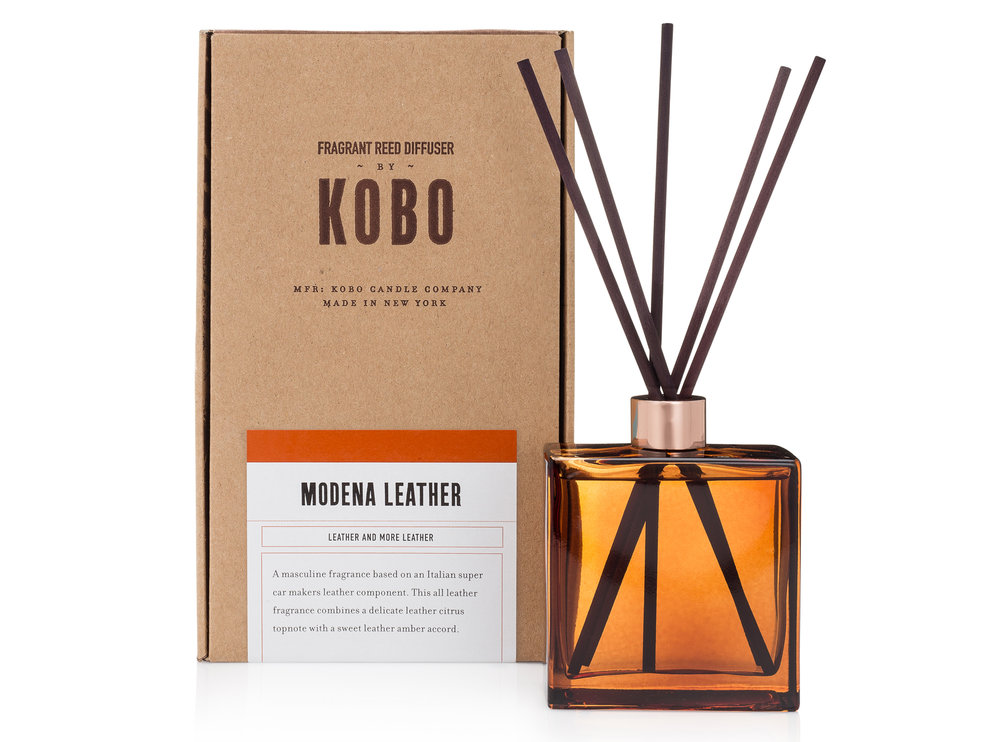 KOBO Woodblock Modena Leather difúzor (9oz / 266 ml)