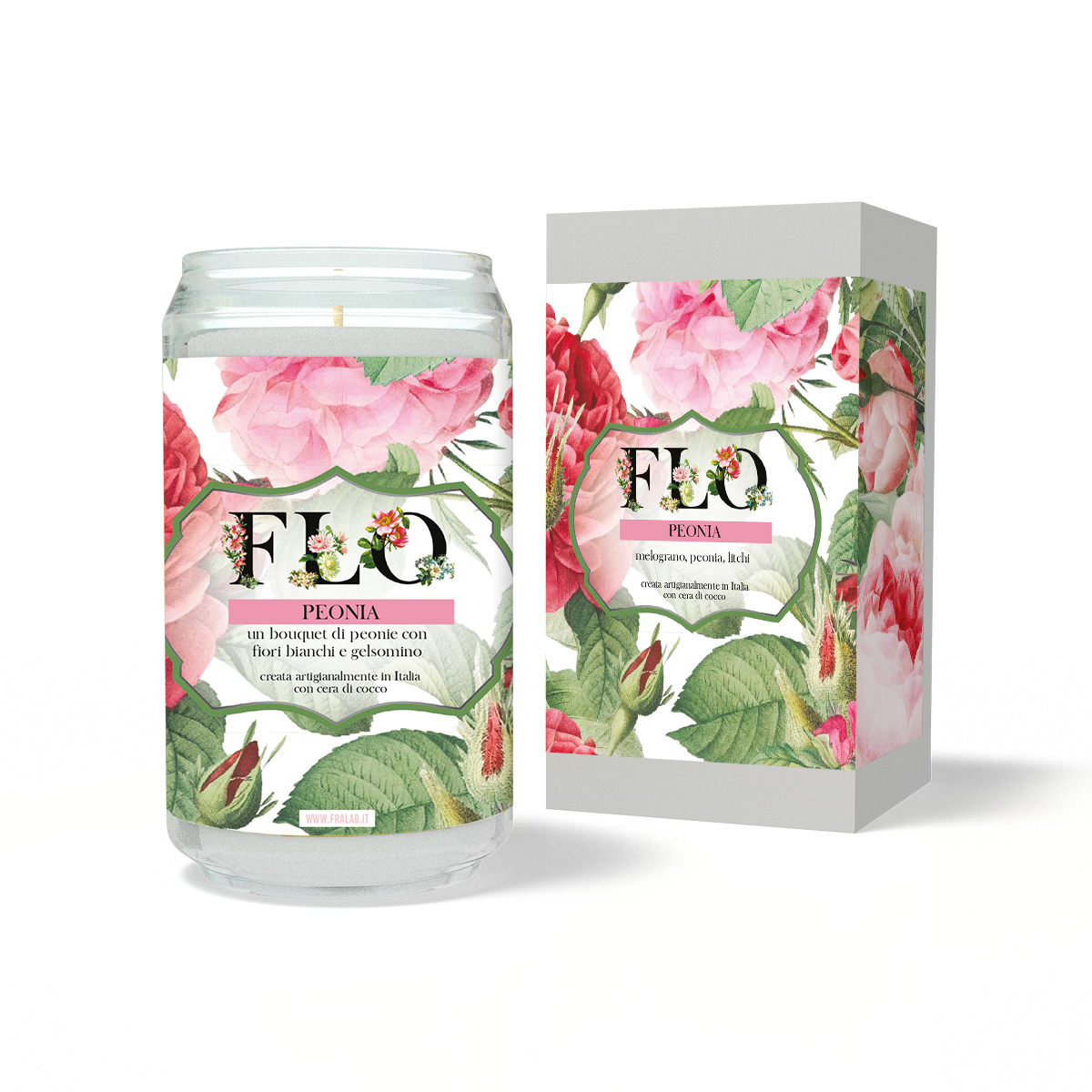 Fralab FLO Peonia / Pivónka vonná sviečka 390g