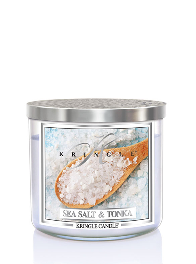 Kringle Candle TUMBLER Sea Salt & Tonka 3-knôtová vonná sviečka 411g