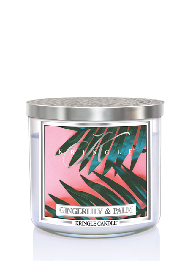 Kringle CandleTUMBLER Gingerlily & Palm 3-knôtová vonná sviečka 411g