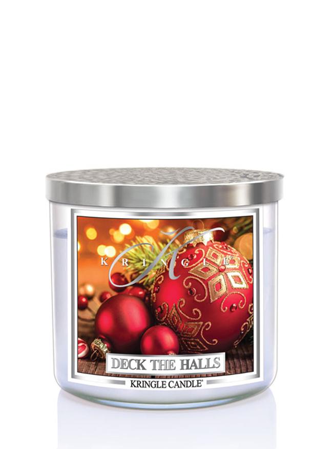 Kringle Candle Deck the Halls 3-knôtová vonná sviečka 411g