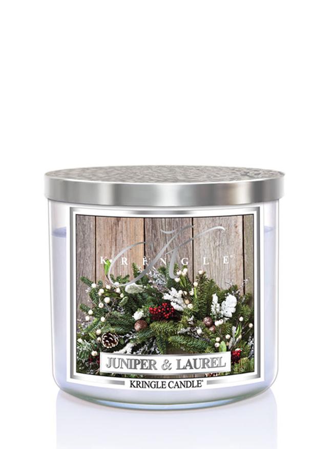 Kringle Candle Juniper Laurel 3-knôtová vonná sviečka 411g