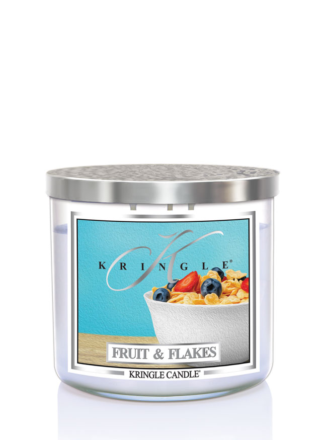 Kringle Candle TUMBLER Fruit & Flakes 3-knôtová vonná sviečka 411g