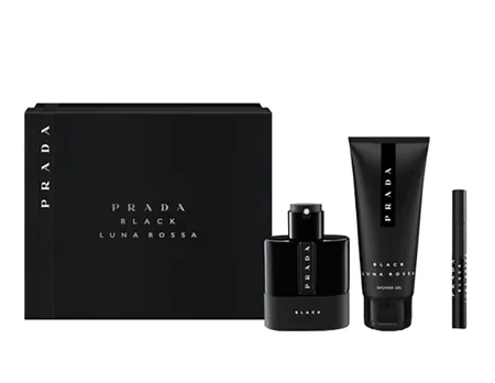 Prada Luna Rossa Black Darčeková sada, parfémovaná voda 100ml + parfémovaná voda 10ml + sprchový gel 100ml