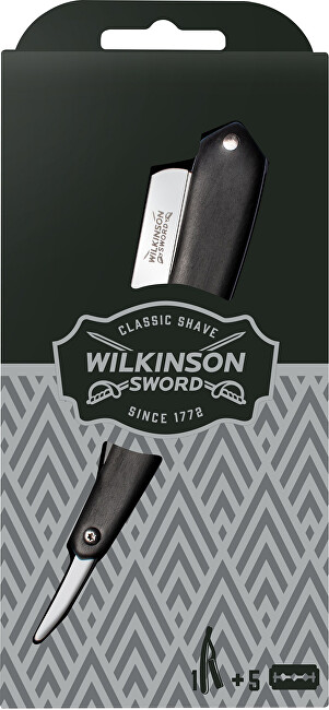 Wilkinson Sword Britva Cut Throat + náhradné žiletky Double Edge Blades 5 ks